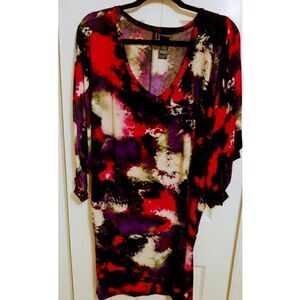 Women's Colorful 3/4 Sleeve with Zipper Tunic EUC Size XL